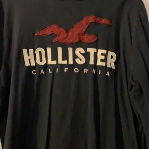 Long Sleeve Hollister Navy Blue XL Shirt